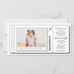 Invitación a la foto de tarjeta de embarque para d