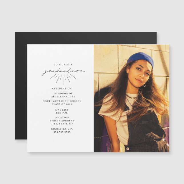Invitación a la foto de una fiesta de graduación m (Anverso/Reverso)