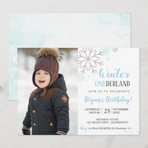Invitación a la foto de Winter Birthday wonederlan