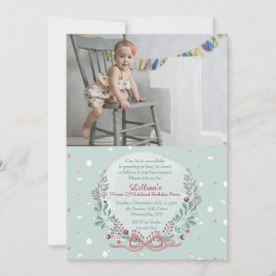 Invitación a la foto de Wreath de invierno