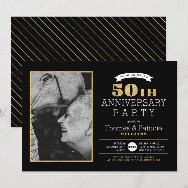 Invitación a la foto del 50 aniversario del Boda d (Anverso / Reverso)