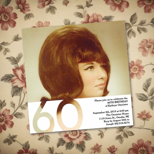 Invitación a la foto del 60º cumpleaños - 5.25 x 5 (Subido por el creador)