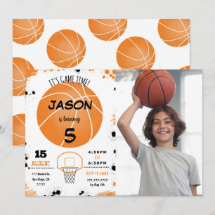 Invitación a la foto del baloncesto naranja