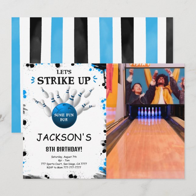 Invitación a la foto del Blue Bowling (Anverso / Reverso)