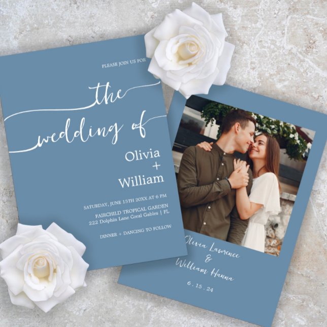 Invitación a la foto del Boda azul Periwinkle (Subido por el creador)