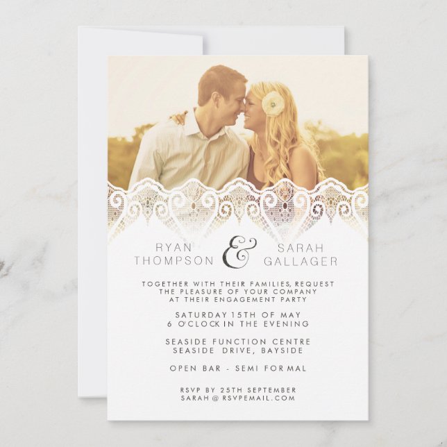 Invitación a la foto del Boda de compromiso de enc (Anverso)
