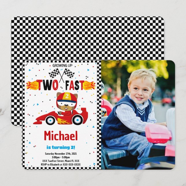 Invitación a la foto del coche (Anverso / Reverso)