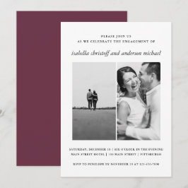 Invitación a la foto del compromiso de boda elegan