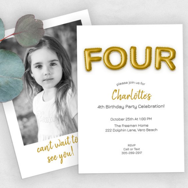 Invitación a la foto del cuarto cumpleaños de Gold (Subido por el creador)