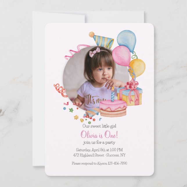 Invitación a la foto del cumpleaños (Anverso)