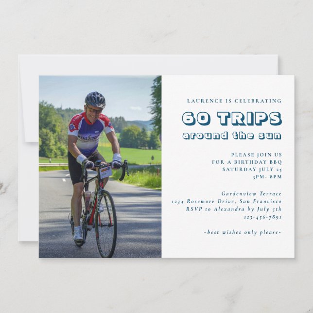 Invitación a la foto del cumpleaños 60 del Modern  (Anverso)