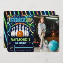 Invitación a la foto del cumpleaños de Bowling