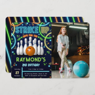 Invitación a la foto del cumpleaños de Bowling