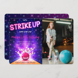 Invitación a la foto del cumpleaños de Bowling