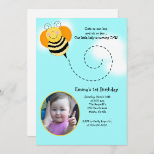 Invitación a la foto del cumpleaños de Bumble Bee 