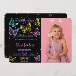 Invitación a la foto del cumpleaños de Butterfly