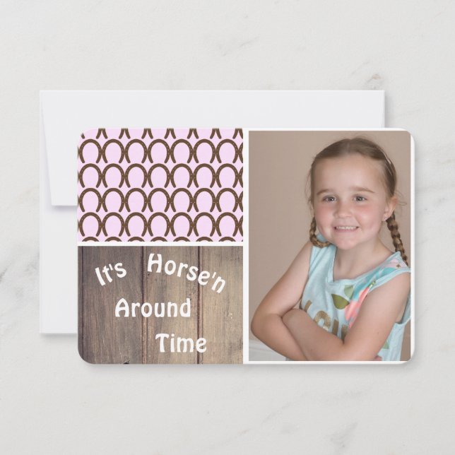 Invitación a la foto del cumpleaños de Cowgirl Hor (Anverso)