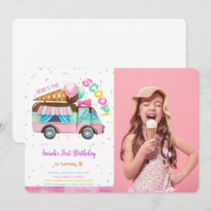 Invitación a la foto del cumpleaños de Ice Cream