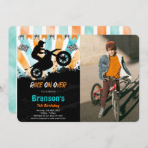 Invitación a la foto del cumpleaños de la biciclet