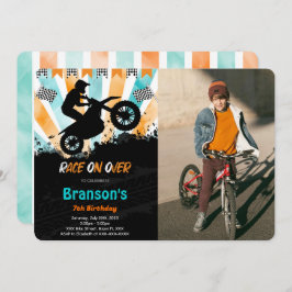 Invitación a la foto del cumpleaños de la biciclet