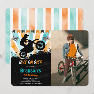 Invitación a la foto del cumpleaños de la biciclet