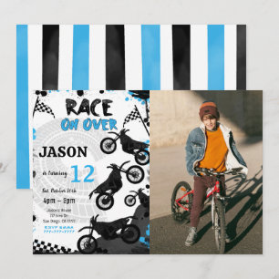 Invitación a la foto del cumpleaños de la biciclet