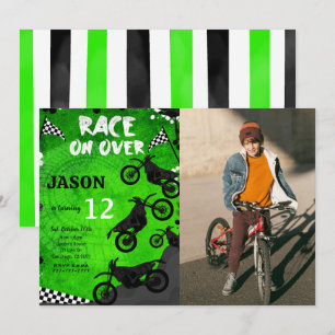 Invitación a la foto del cumpleaños de la biciclet