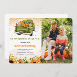 Invitación a la foto del cumpleaños de la calabaza