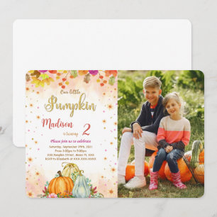 Invitación a la foto del cumpleaños de la calabaza