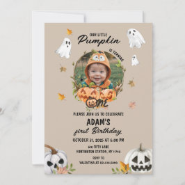 Invitación a la foto del cumpleaños de la calabaza