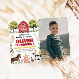 Invitación a la foto del cumpleaños de la granja