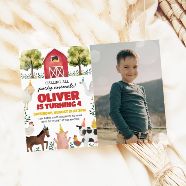 Invitación a la foto del cumpleaños de la granja (Subido por el creador)