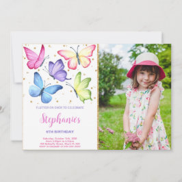 Invitación a la foto del cumpleaños de la mariposa