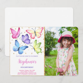 Invitación a la foto del cumpleaños de la mariposa