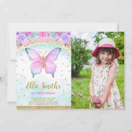 Invitación a la foto del cumpleaños de la mariposa