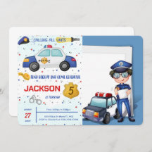 Invitación a la foto del cumpleaños de la policía
