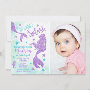 Invitación a la foto del cumpleaños de la sirena /