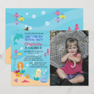 Invitación a la foto del cumpleaños de la sirena b