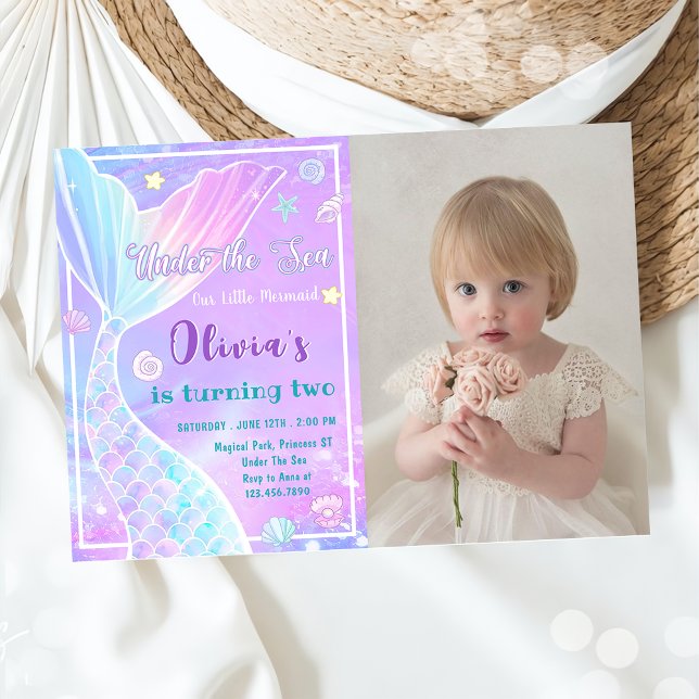 Invitación a la foto del cumpleaños de la sirena b (Subido por el creador)