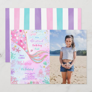 Invitación a la foto del cumpleaños de la sirena c