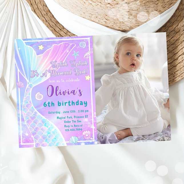 Invitación a la foto del cumpleaños de la sirena m (Subido por el creador)