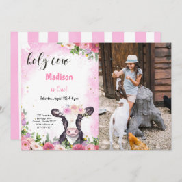 Invitación a la foto del cumpleaños de la vaca