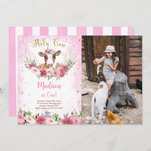 Invitación a la foto del cumpleaños de la vaca
