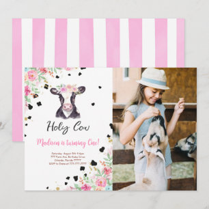 Invitación a la foto del cumpleaños de la vaca sag