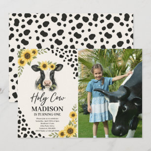 Invitación a la foto del cumpleaños de la vaca sag