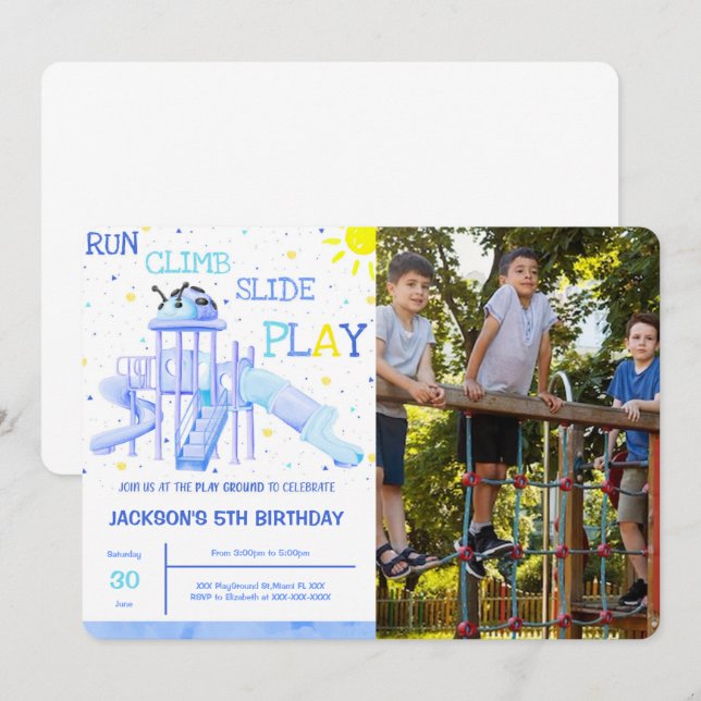 Invitación a la foto del cumpleaños de la zona de  (Anverso / Reverso)