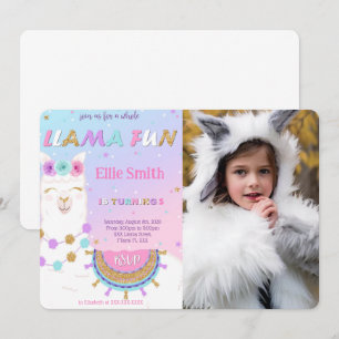 Invitación a la foto del cumpleaños de Llama