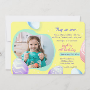 Invitación a la foto del cumpleaños de Pascua