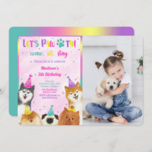 Invitación a la foto del cumpleaños de Puppy edita