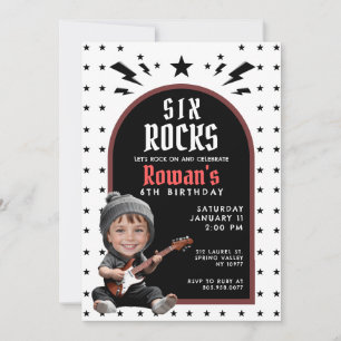 Invitación a la foto del cumpleaños de Rock & Roll